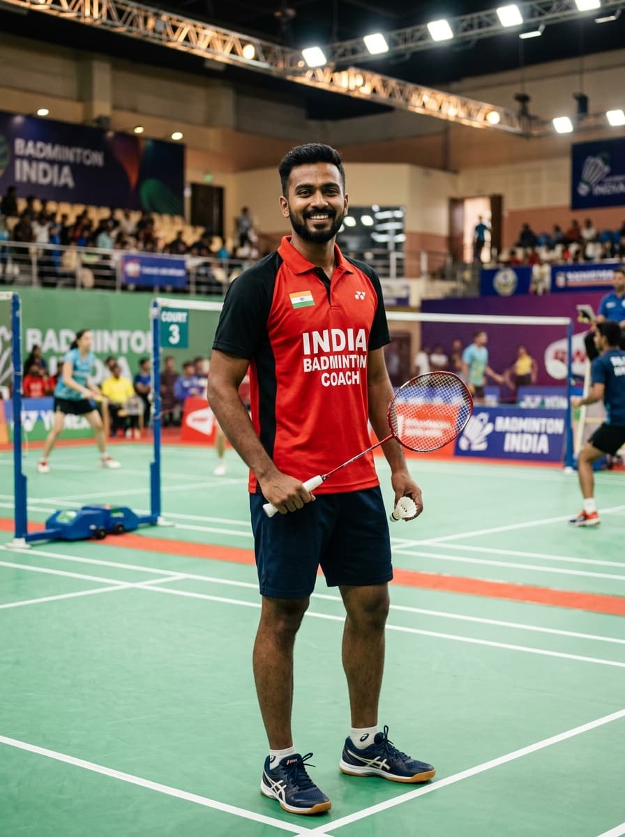 Coach Yogesh Sharma on court